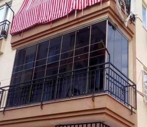 Bronz kasa füme cam katlanır cam balkon
